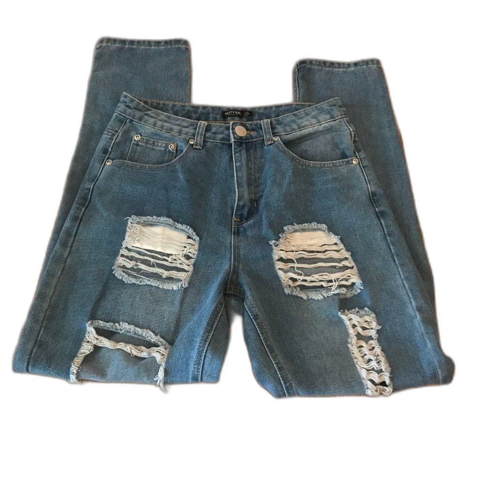 Nasty gal ladies distressed denim jeans size 4